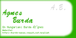 agnes burda business card